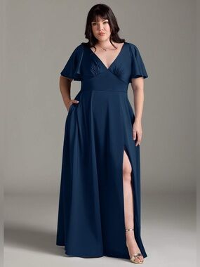 azazie naomie stretch satin dress Azazie Naomie